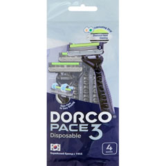 Бритвенный станок "DORCO PACE" 3 одноразовый 3 лезвия плавающая головка увлажняющая полоса 4 шт.(12)