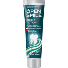 Зубная паста "OPEN SMILE" Triple Action антикариес 50 мл.(36)