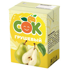 Сок  "ГРУШЕВЫЙ" ГОСТ с мякотью тетра-пак 0,2 л.(27)