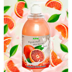 Мыло жидкое "KIPNI" крем красный апельсин с дозатором 0,9 л.(8)