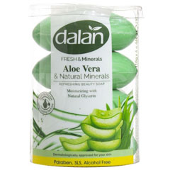 Мыло туалетное "DALAN FRESH MINERALS" алоэ вера (банка) 4*110 гр.(16)