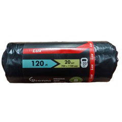 Мешки для мусора "GLIONNI LUX" ролик черные 21 мкр. 120 литров 20 шт.(25)