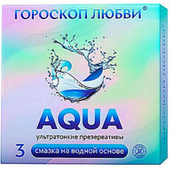 Презервативы "ГОРОСКОП ЛЮБВИ" Аква ультратонкие 3 шт.(24)