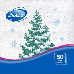 Салфетки бумажные "ЛИЛИЯ" 24*24 см лесная красавица 50 шт.(72)