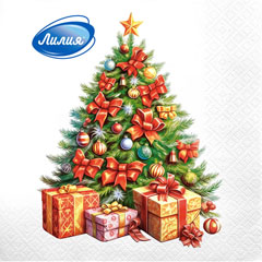 Салфетки бумажные "ЛИЛИЯ" 33*33 см краса 2-х сл. 20 шт.(15)