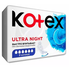 Прокладки "KOTEX" ультра dry ночные 7 шт.(16)