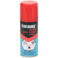 Средство от насекомых "РЕФТАМИД" максимум спрей от комаров, мошек, клещей 100 мл.(15)