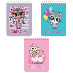 Блокнот "BRAUBERG KIDS" Зверята гребень клетка А6 40 л спайка 6 шт.(1)