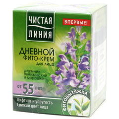 Крем "ЧИСТАЯ ЛИНИЯ" фито дневной шлемник и морошка от 55 лет 45 мл.(12)