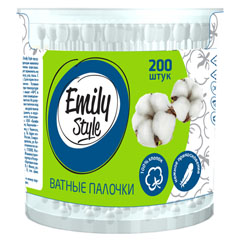 Палочки ватные "EMILY STYLE" банка 200 шт.(24)
