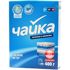 Стиральный порошок "ЧАЙКА" ручной свежий ветер 400 гр.(18)