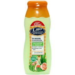 Тоник "СТО РЕЦЕПТОВ КРАСОТЫ" увлажнение и свежесть освежающий 250 мл.(12)