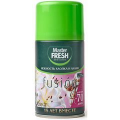 Освежитель воздуха "MASTER FRESH" сменный блок нежность хлопка и лилии 250 мл.(12)