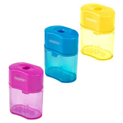 Точилка "ПИФАГОР" Ergo с контейнером ассорти 1 шт.(24)