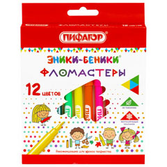 Фломастеры "ПИФАГОР" Эники-Беники 12 цветов.(12)