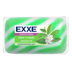 Мыло-крем "EXXE" 1+1 зеленый чай полосатое зеленое 80 гр.(36)