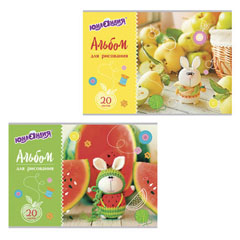 Альбом для рисования "ЮНЛАНДИЯ" Вязаный заяц скоба А4 20 л.(8)