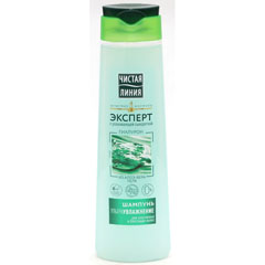 Шампунь "ЧИСТАЯ ЛИНИЯ" ультраувлажнение с ухаживающей сывороткой из алоэ-вера 400 мл.(12)