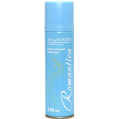 Лак для волос "РОМАНТИКА" с провитамином В5 очень сильной фиксации (голубой) 145 мл.(24)