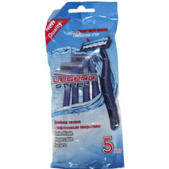 Бритвенный станок "LEGEND STEEL" одноразовый LS-S202L с 2 лезвиями 5 шт.(168)