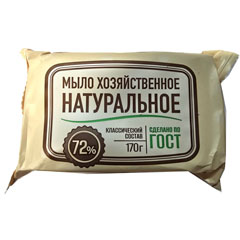 Мыло хозяйственное "ЗАЛОГ ЧИСТОТЫ" 72% натуральное 170 гр.(36)