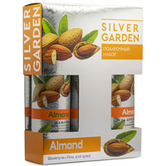 Набор подарочный "SILVER GARDEN МИНДАЛЬ" женский (шампунь 250 мл. + гель для душа 250 мл. ) 1 шт.(7)