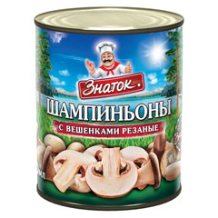 Шампиньоны консервированные "ЗНАТОК" с вешенками резаные ж/б 400 гр.(24)