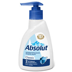 Мыло жидкое "ABSOLUT CLASSIC ABS" антибактериальное ультразащита с диспенсером 250 гр.(10)