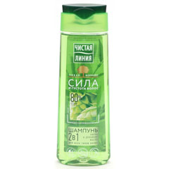Шампунь "ЧИСТАЯ ЛИНИЯ" фитотерапия 2 в 1 хмель и репейное масло для всех типов волос 250 мл. 540/603(12)