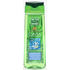 Шампунь "ЧИСТАЯ ЛИНИЯ" объем и сила, лен и пшеница для тонких и ослабленных волос 250 мл. 539/615(12)
