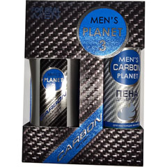 Набор подарочный "MEN S PLANET CARBON 3" мужской (шампунь 250 мл + пена для бритья 200 мл) 1 шт.(12)