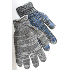 Перчатки "ХЛОПЧАТОБУМАЖНЫЕ" ПВХ 6-ти нитка 10 класс серые 1 пара.(300)