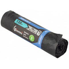 Мешки для мусора "GLIONNI STANDART NEW" ролик черные 13 мкр (до 15 кг) 120 л 10 шт.(25)