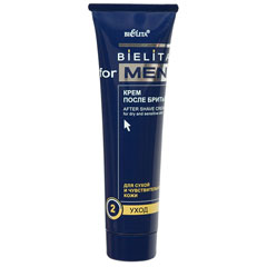 Крем после бритья "BIELITA FOR MEN" для сухой и чувствительной кожи туба 100 мл.(20)