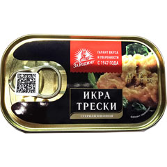 Икра трески "ЗА РОДИНУ" ж/б (ключ) 120 гр.(12)