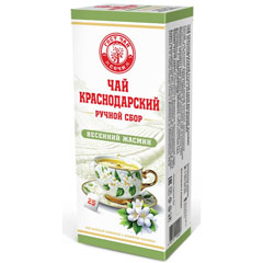 Чай "КРАСНОДАРСКИЙ" ручной сбор зеленый весенний жасмин 50 гр.(25 пак.* 2 гр.)(14)