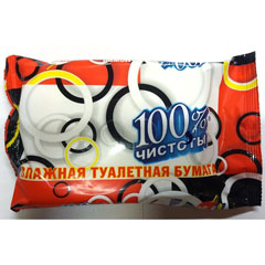 Бумага туалетная "100% ЧИСТОТЫ" влажная 36 шт.(32)