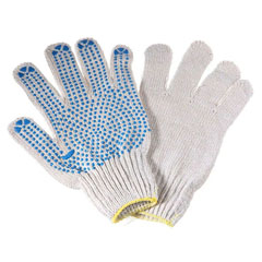 Перчатки ХБ с ПВХ 5-х нитка 10 класс белые 1 пара /в запайке 10 шт/.(300)
