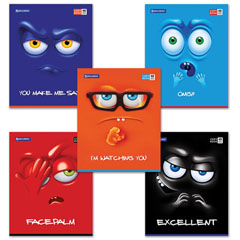 Тетрадь общая "BRAUBERG" Мордашка скоба А5 48 л клетка 1 шт.(10)