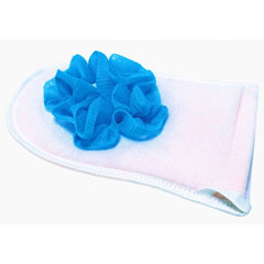 Мочалка для тела "МИСТЕР БУЛЬК" рукавичка с массажным слоем 1 шт.(20)