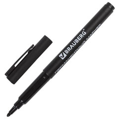 Маркер "BRAUBERG" перманентный 1 мм черный 1 шт.(10)