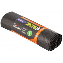 Мешки для мусора "GLIONNI SUPER" ролик черные 9 мкр (до 8 кг) 60 л 20 шт.(100)