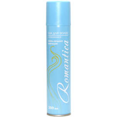 Лак для волос "РОМАНТИКА" с провитамином В5 очень сильной фиксации (голубой) 200 мл.(24)