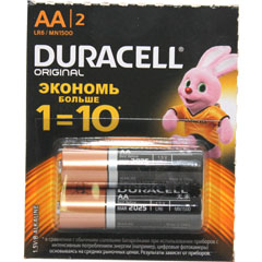 Элемент питания "DURACELL" ORIGINAL АА LR06 1.5 V пальчиковые 2 шт.(60)