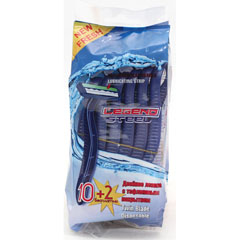 Бритвенный станок "LEGEND STEEL" одноразовый KL-202L с 2 лезвиями 10 шт. + 2 шт. в ПОДАРОК(120)