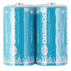 Элемент питания "DAEWOO HEAVY DUTY" солевые R14 2 шт.(1)