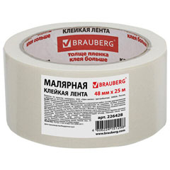 Скотч малярный "BRAUBERG" креппированный 48*25 1 шт.(36)