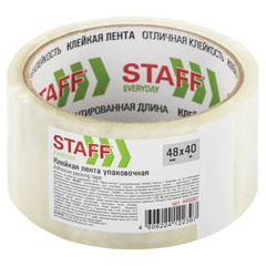 Скотч прозрачный "STAFF" широкий 48 мм*40 м 40 мкр 1 шт.(36)