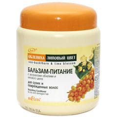 Бальзам для волос "BIELITA" облепиха и липовый цвет питание для сухих и поврежденных волос в банке 450 мл.(18)