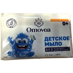 Мыло туалетное "OMOVEA" детское без отдушки/ красителей 4*100 гр.(16)